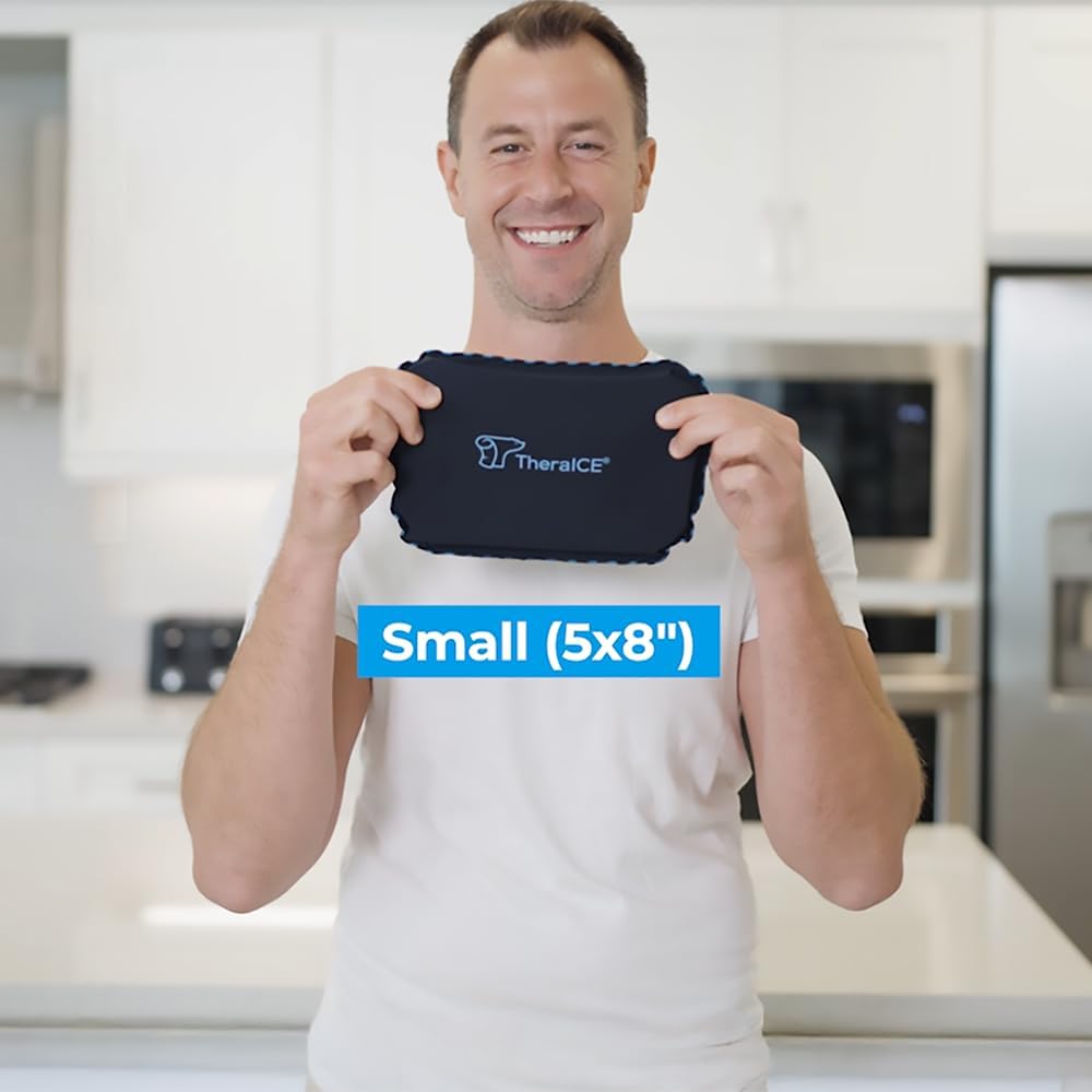 TheraICE PROpack Ice Pack for Injuries, Reusable Soft Multipurpose Cold Gel Ice Pack for Muscular Back Pain, Shoulder, Hip, Knee - Flexible Cold Compress Wrap for Minor Aches & Pains - 5 x 8