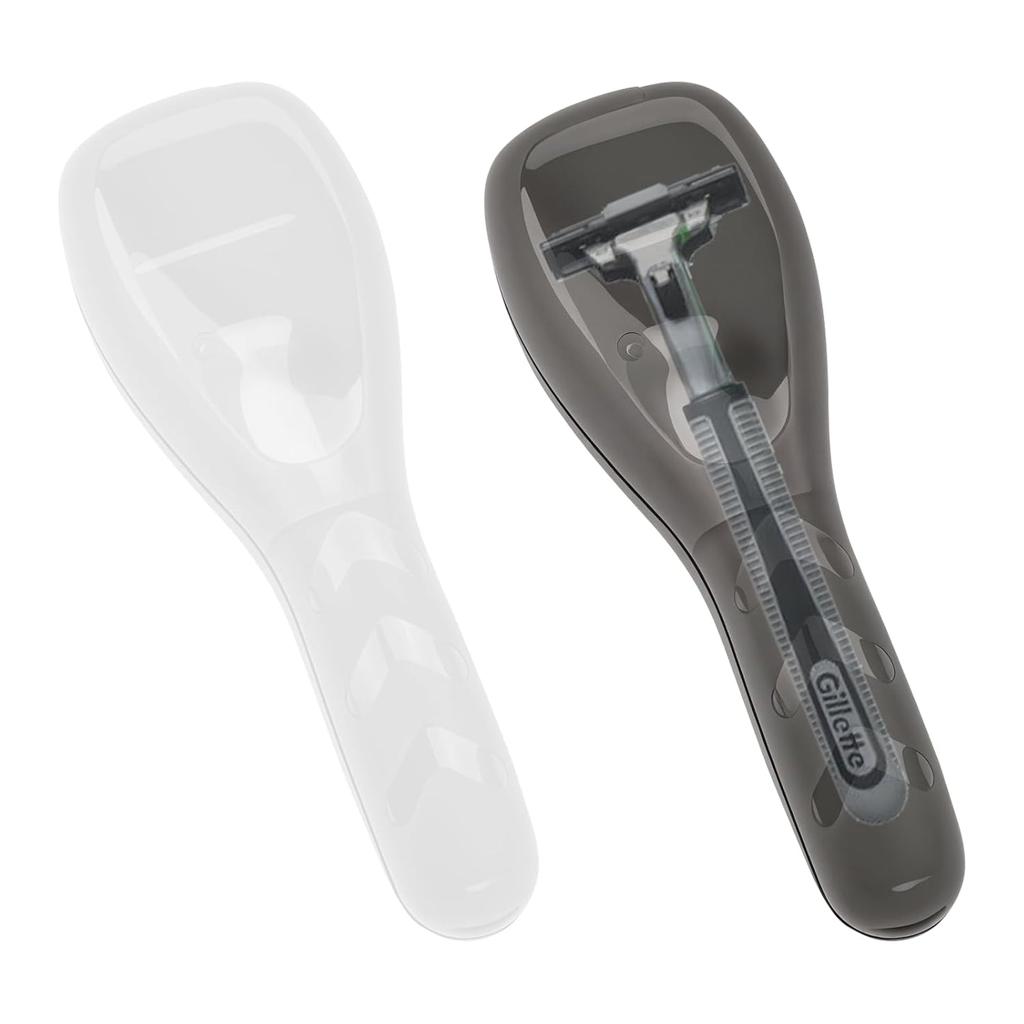 2PCS Plastic Portable Traveling Men Manual Razor Protector, Universal Portable Shaver Storage Box/Travel Razor Cover Case, Manual Razor Traveling Case Transparent