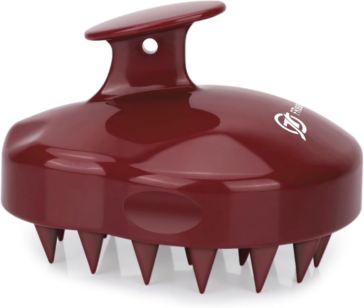 FREATECH Massager Shampoo Brush with Soft Silicone Bristles for Scalp Care, Shower Hair Scalp Scrubber Exfoliator for Dandruff Removal and Hair Growth, Wet & Dry for Men, Women and Kids, Red