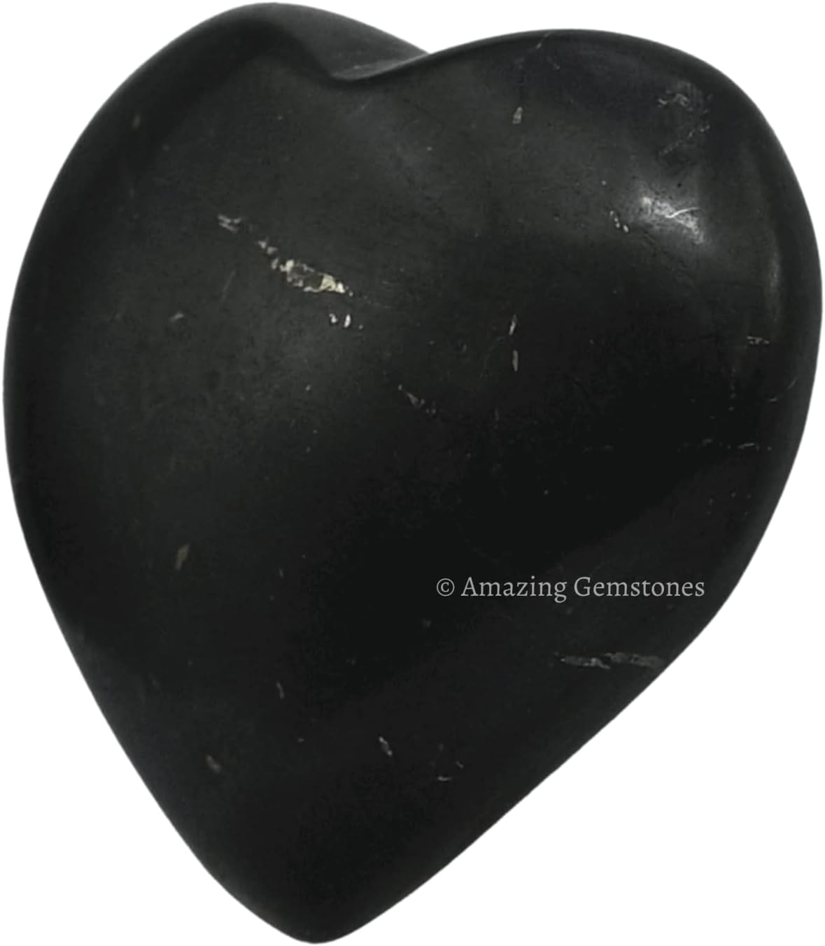Amazing Gemstone Shungite Crystal Heart Palm Stone - Pocket Massage Worry Stone for Natural Body Chakra Balancing, Reiki Healing and Crystal Grid