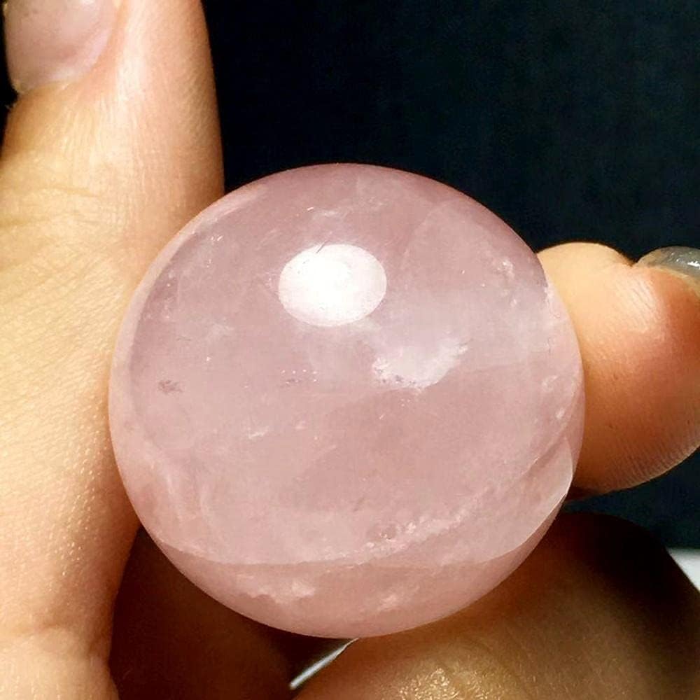 1.4" Rose Quartz Baoding Balls Small Pink Crystal Healing Stress Balls, Hand Balls for Hand Therapy, Stress Relief and Fingers and Wrist Exercise Balls with Carry Pouch (Box-Packed) M27