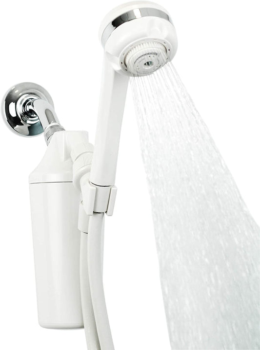 Aquasana Shower Filter | Dermatologist-recommended for softer, healthier skin & hair | Proven to reduce 90% of chlorine for 6 months | WaterSense Certified | Handheld wand shower head | AQ-4105-E