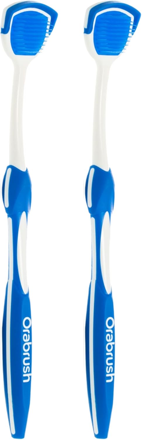 DenTek Orabrush Tongue Scraper, Gentle Tongue Cleaner Brush for Fresh Breath, 2 Count