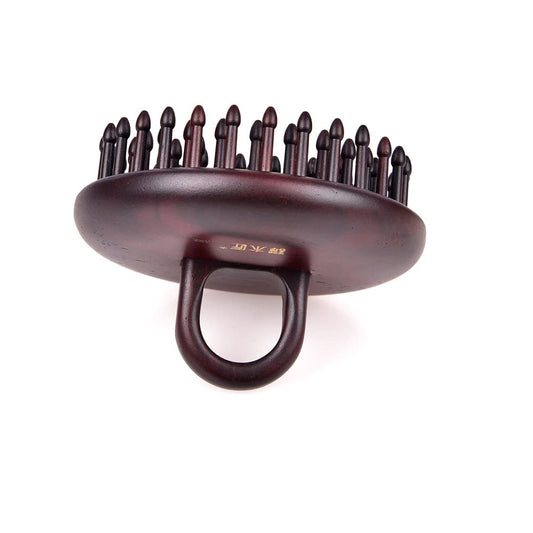 TAN MUJIANG Massage Hair Comb Hair Brush Round Shape (Black Rosewood 1)