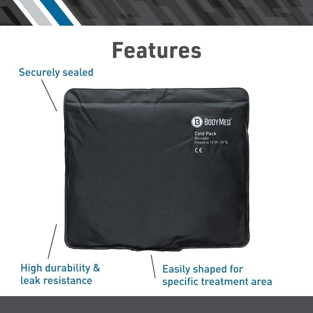 BodyMed Heavy Duty Reusable Urethane Ice Pack for Knee, Arm, Elbow, Shoulder, Back - Professional Grade Cold Therapy for Injuries, Aches, Swelling, Bruises, Sprains - 21 in. x 13 in. (Oversize)