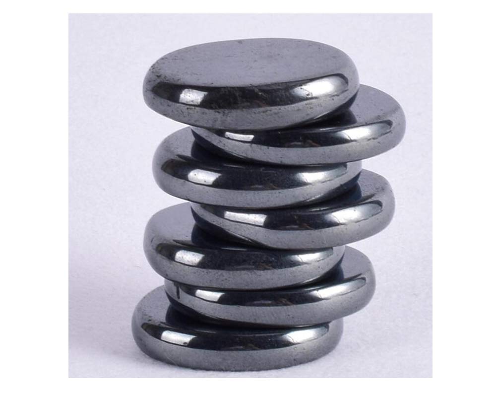 7 Pieces Natural Massage Stones Set for professional or home spa (Hematite)