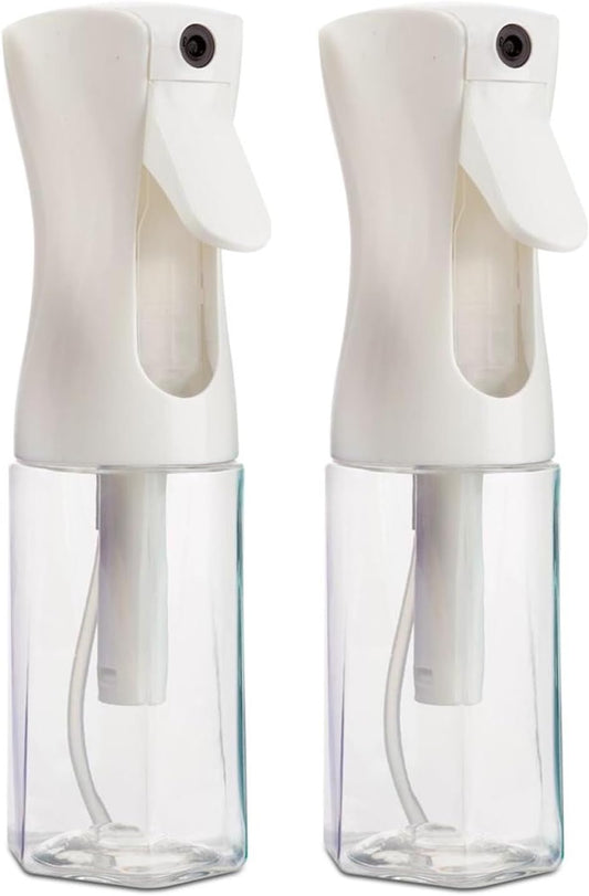 2 Pack Continuous Mist Spray Bottle – Ultra Fine Mist for Hair Styling, Salon Use, and Versatile Applications – Ideal for Plants, Cleaning, and Travel – 5 oz Clear Octagon Shape Empty Bottle