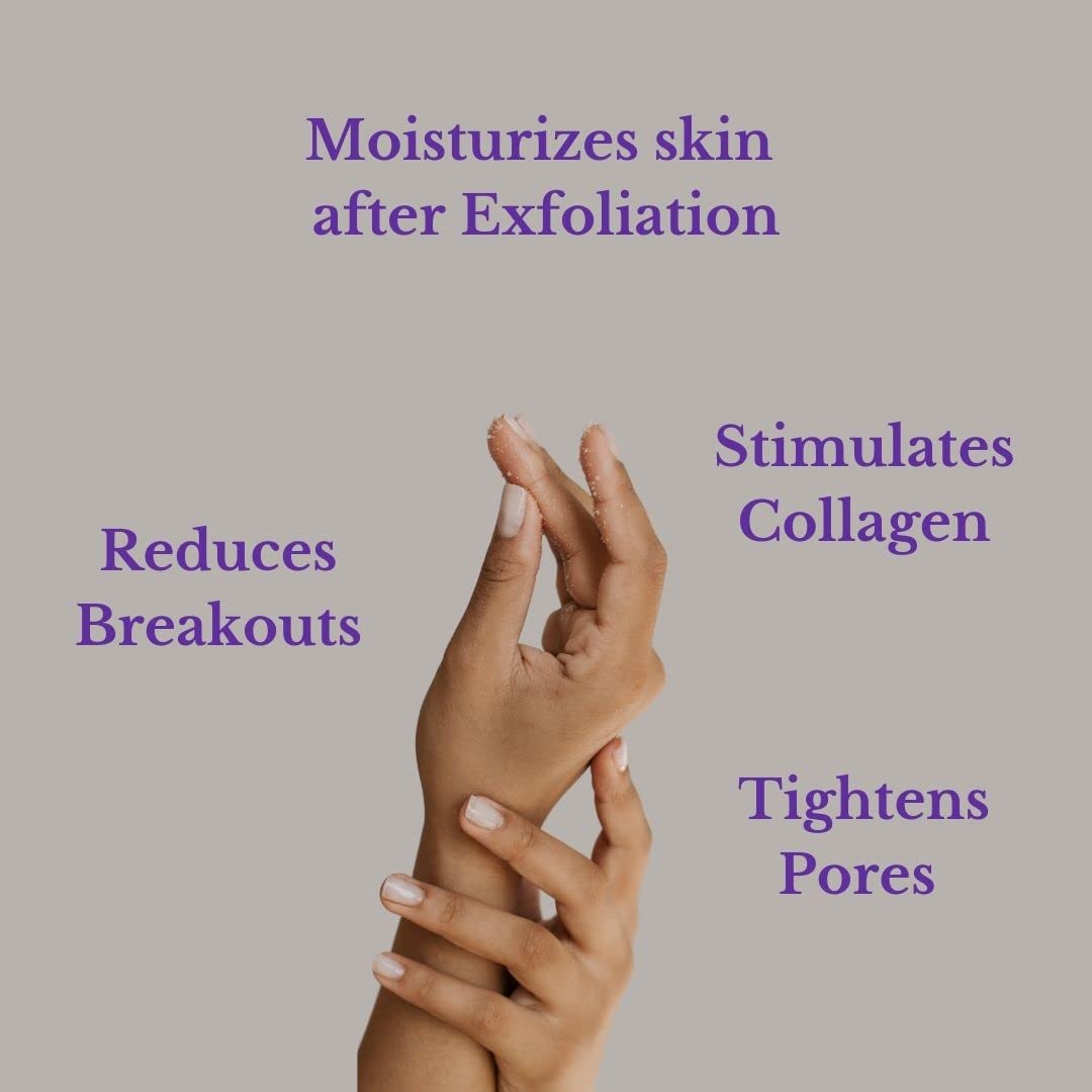 Organic Coconut Sugar AHA Body Scrub 6oz. For Collagen, Acne Prone, and Sensitive Skin. Made in USA. Vegan, Gluten/Phthalates/Parabens Free