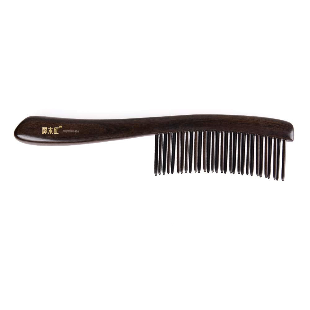 TAN MUJIANG Wooden Hair Comb Wide-tooth Inserted Teeth for Women Curly Hair (CQCGB0101)