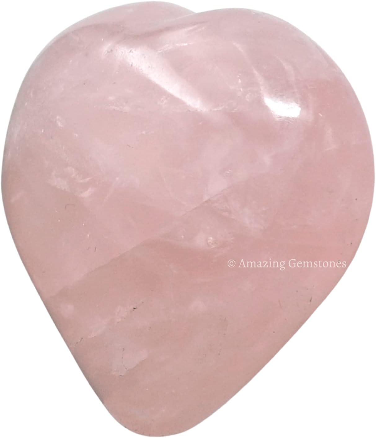 Rose Quartz Crystal Heart Palm Stone - Pocket Massage Worry Stone for Natural Body Chakra Balancing, Reiki Healing and Crystal Grid