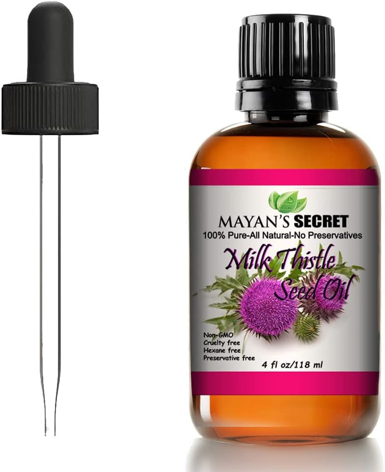 Mayan's Secret Milk Thistle Seed Oil Pure Cold Pressed Rich in Vitamin E and for Aging Skin