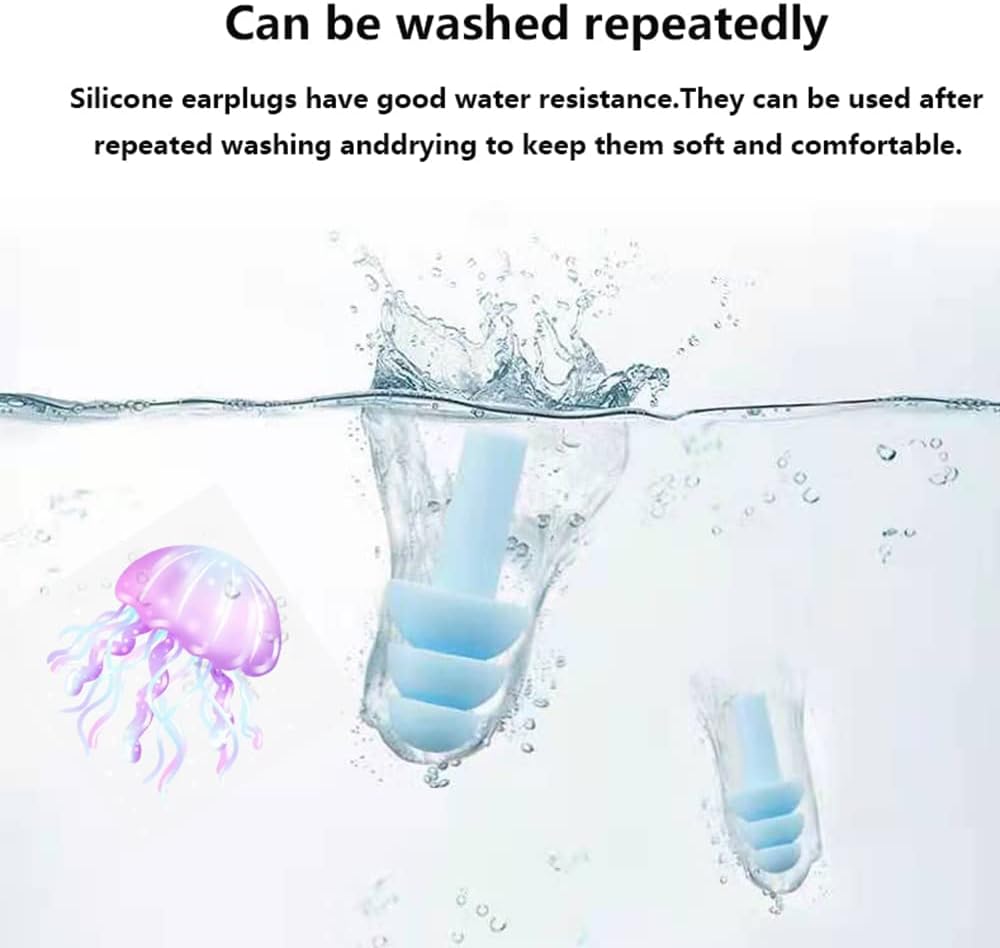 Earplugs for Sleeping Noise Cancelling, Reusable Ear Plugs– Super Soft, Silicone Ear Plug, for Sleeping 8 Pairs, Swimming, Snoring, Concerts, Work, Noisy Places (8 Colors)