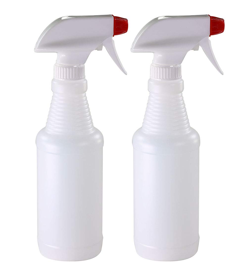 Pinnacle Mercantile Plastic Spray Bottles Leak Proof Technology Empty 16 oz Value Pack of 2 Made in USA