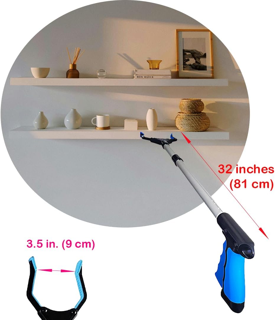 VIVA CARE Grabber Reacher Pickup Tool – Foldable, Lightweight, an Arm Extension for Seniors and Injured [Blue]