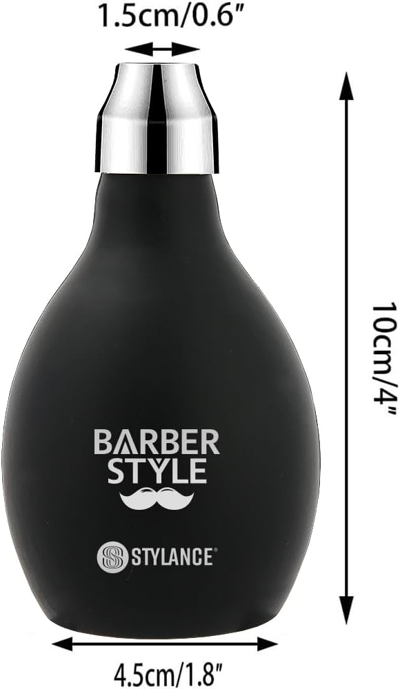 2 Pieces Barber Powder Spray Bottle, Powder Puff Bottle, Barber Powder Pump Dispenser, 3.38oz/100ml Refillable Hair Fiber Applicator Use for Dry Shampoo - Black