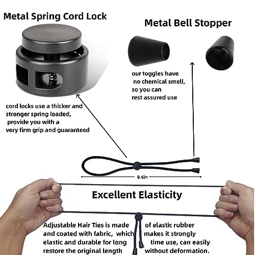 6 Pcs Adjustable Hair Ties for Thick Hair&Natural Hair,No Damage Ponytail Holders,Easy to Use for Buns,Soft Locs, Dreads,Afro Puffs&Curly Hair Accessories,3 Colors Bracelet Hair Ties Bulk (Green)