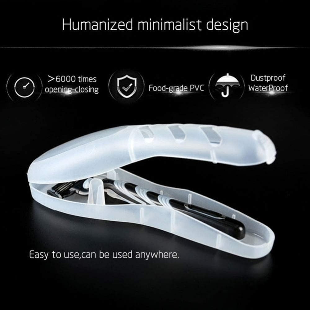 Portable Travel Razor Cover Case, Transparent Plastic Shaver Holder Protector Organizer, for Men's Manual Razors and Electric Shaver Accessories Razor Travel Case