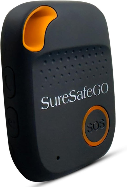 SureSafeGO Medical Alert System for Elderly - Calls Friends and Family - GPS Tracking, Fall Detection, 4 Day Battery Life, Shower Water Resistant - Monthly Subscription Required (Black)