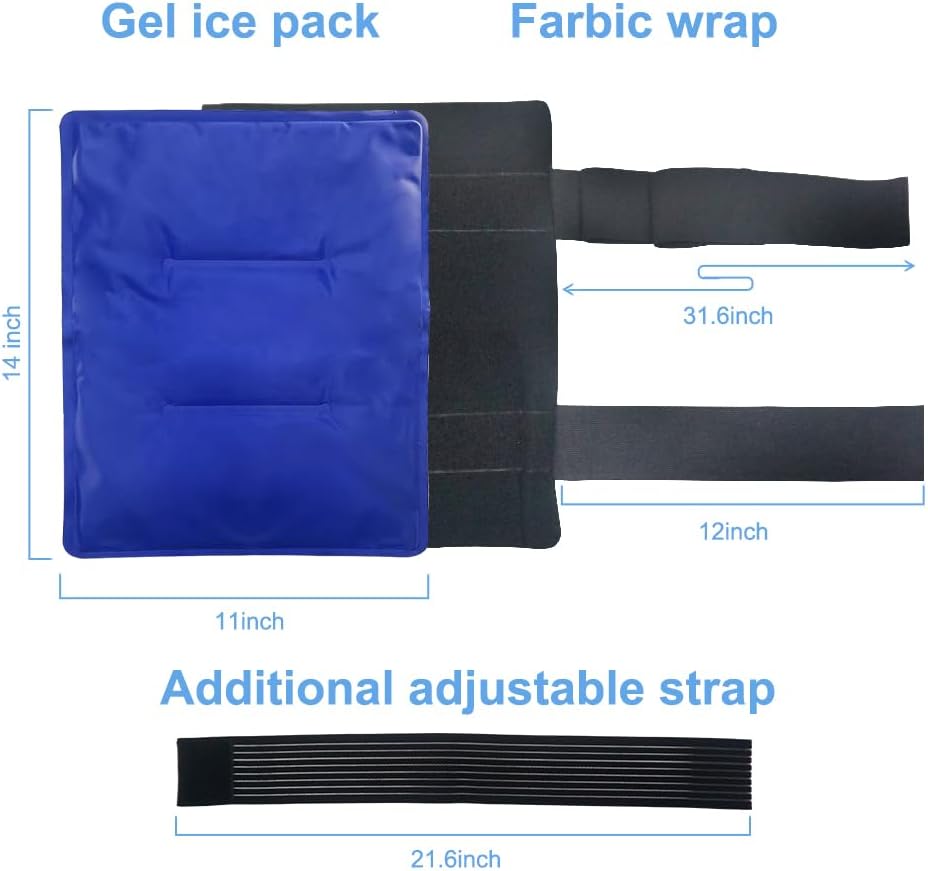 Gel Soft Flexible Ice Packs for Injuries - Reusable Freezer Cold Pack, Hot Cold Compress Therapy Cooling Gel Pad Wrap for Shoulder, Hip, Knee, Back, Leg, Injury, Swelling, Bruises, Surgery - 11" x 14"