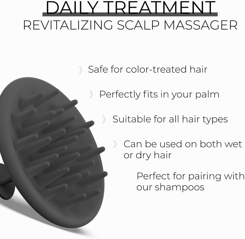 DS Labs Revitalizing Scalp Brush - Silicone Shampoo Massager for a Cleaner, Fresher, Feeling Scalp, Lifts Build Up & Boosts Lather, Ergonomic, Water Resistant, for All Hair Types