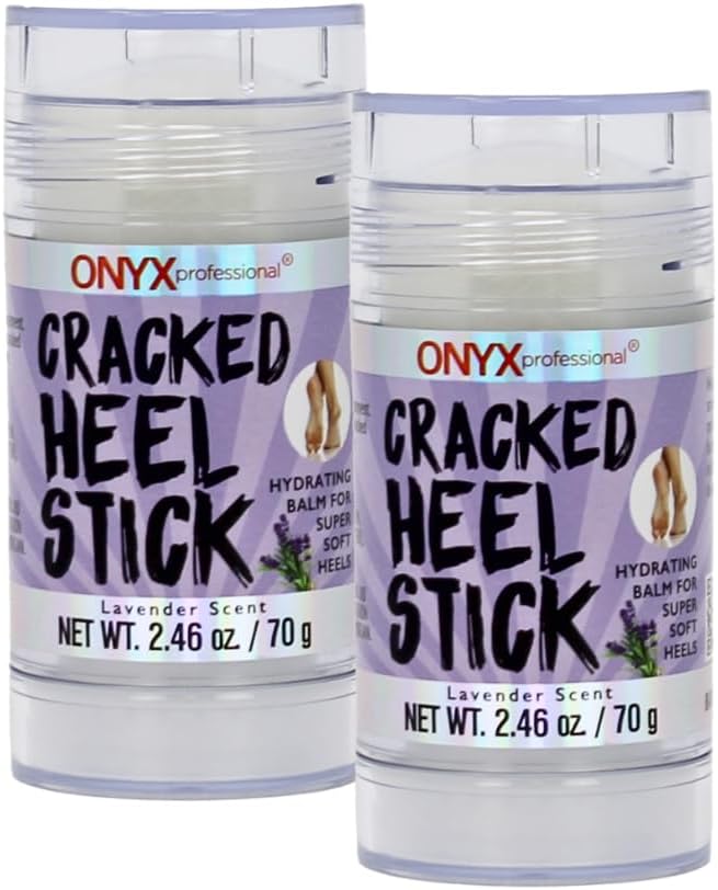 Onyx Professional Cracked Heel Repair Balm Stick for Dry Cracked Feet Treatment, Lavender Scent, 2 pack - Moisturizing Foot Balm, Rolls On, No Mess Like Foot Cream or Foot Lotion, Heel Treatment