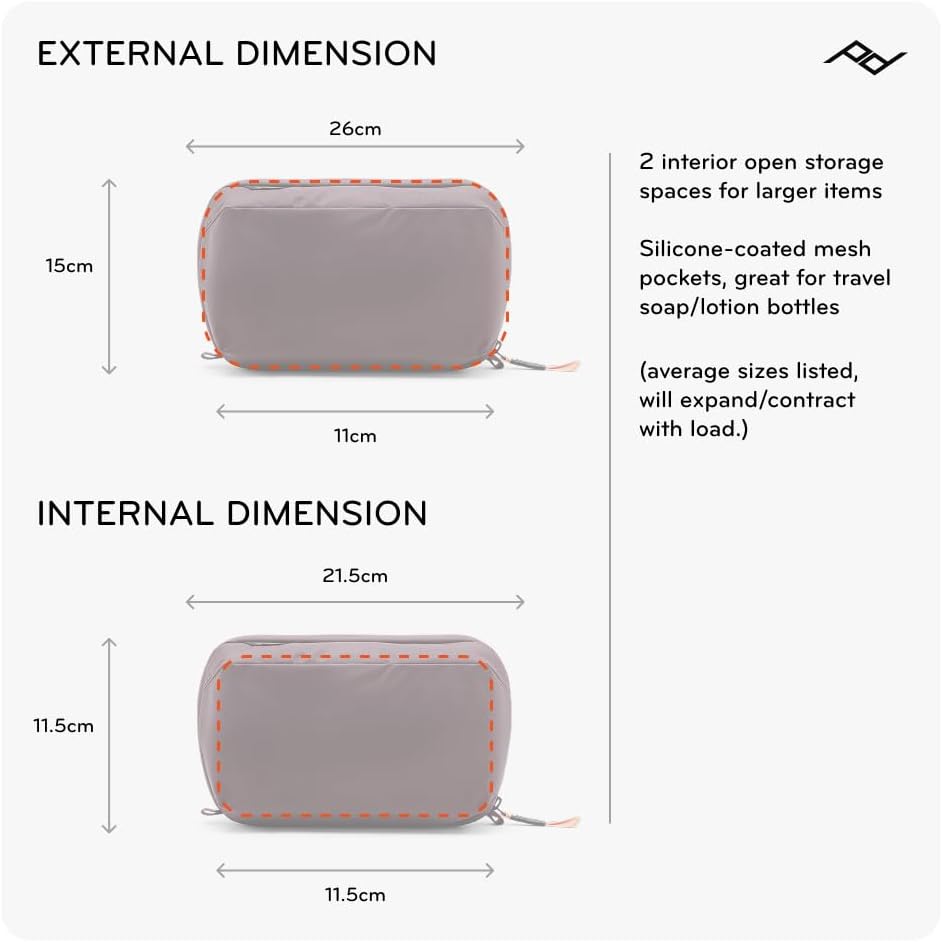 Peak Design Wash Pouch, Coyote, Ocean Edition, Travel Toiletry Bag, Upright or Hanging Dopp Kit with Pockets, Magnetic Toothbrush Pocket, Wide UltraZip Opening, Toiletry Bag for Men and Women