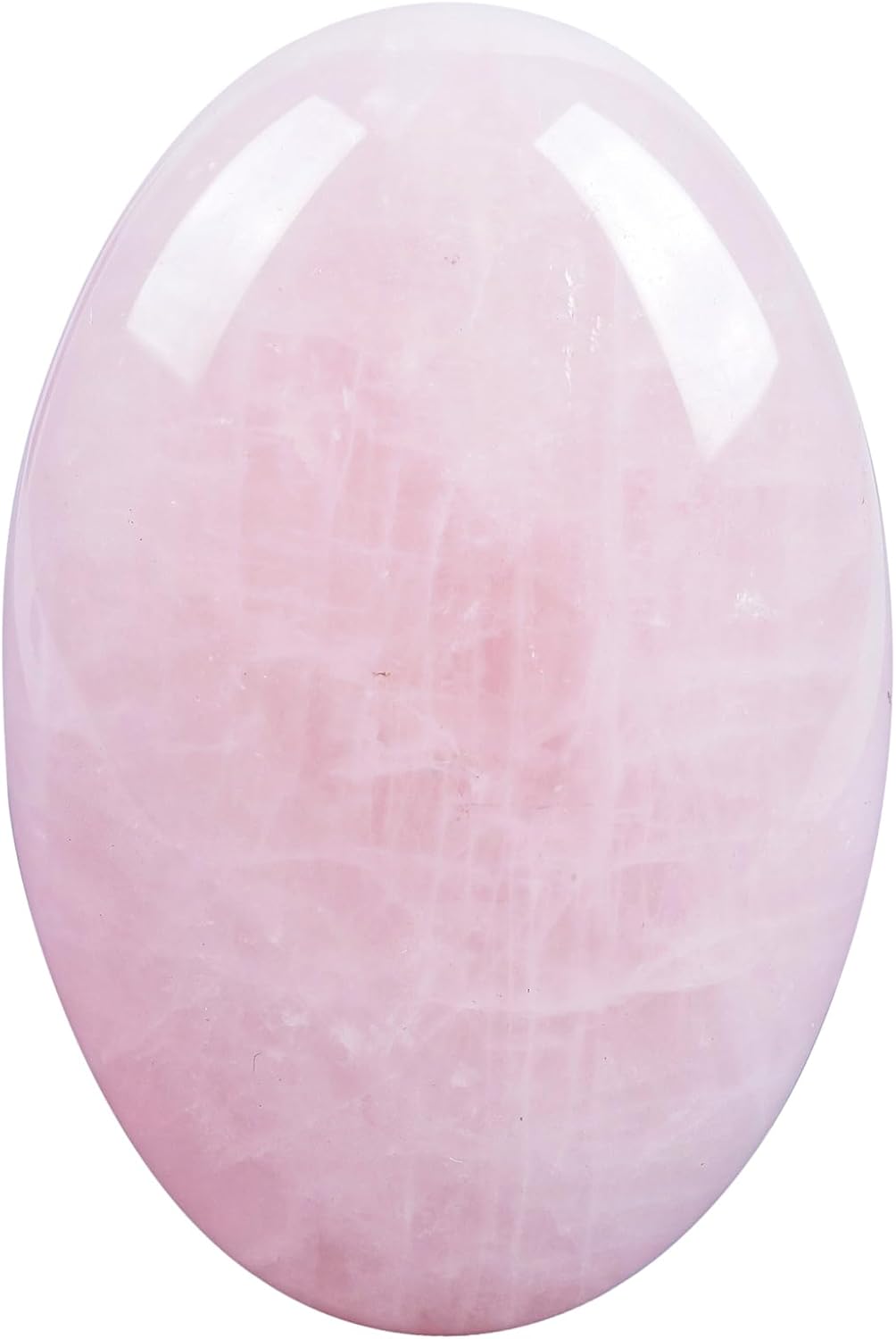 Natural Rose Quartz Oval Polished Worry Stones, Healing Crystal Indoor Fountain Stones Massage Energy Anxiety Relief Items