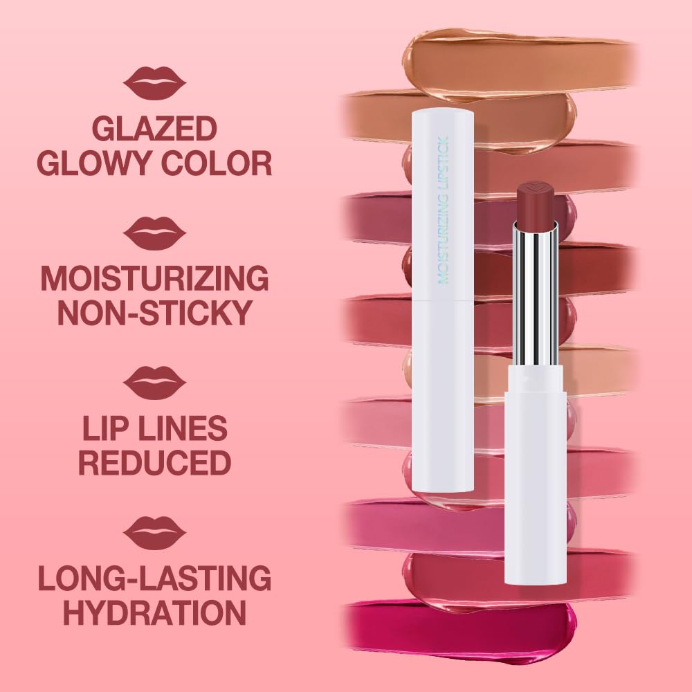 Ruby Brown Tinted Lip Balm, Hydrating Sheer Soft Matte Finish Lipstick for Women, Creamy Natural Color Lip Tint Balm Lightweight And Non-greasy Lip Glow Long Lasting Waterproof for Dry Lips 06#