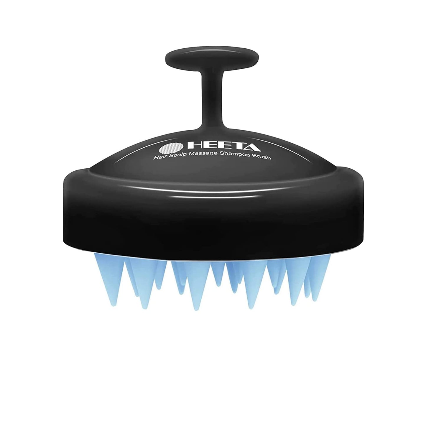 HEETA Scalp Massager Hair Growth, Soft Silicone Scalp Scrubber Shampoo Brush for Exfoliation, Dandruff Removal Head Massage Stress Relax, Wet & Dry Use for Thick Thin Curly Hair Care, Black Blue