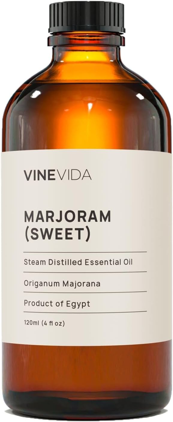 VINEVIDA Marjoram Essential Oil 4 oz - Undiluted Candle Oil Scent - DIY Candle Scents for Candlemaking - Bulk Essential Oil for Soap Making Safe for Skin