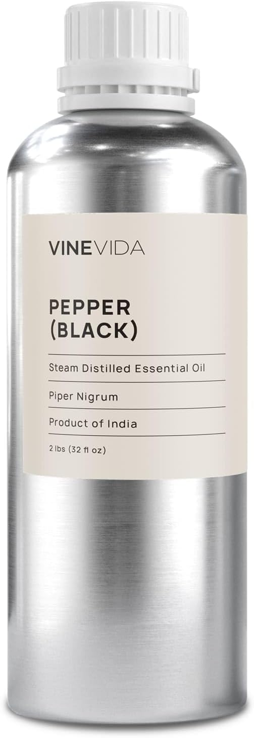 VINEVIDA Black Pepper Essential Oil - 32 oz - Undiluted - DIY Candle Scents - Bulk for Soap Making