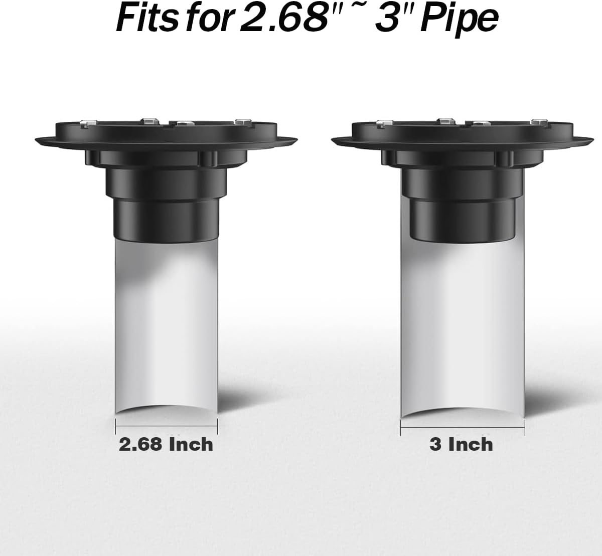 RANDOM Round Shower Drain SUS304 Stainless Steel Brushed Gold Shower Drain 4 inch with Adjustable PVC Base Flange,Shower Floor Drain with Removable Cover Grid Grate