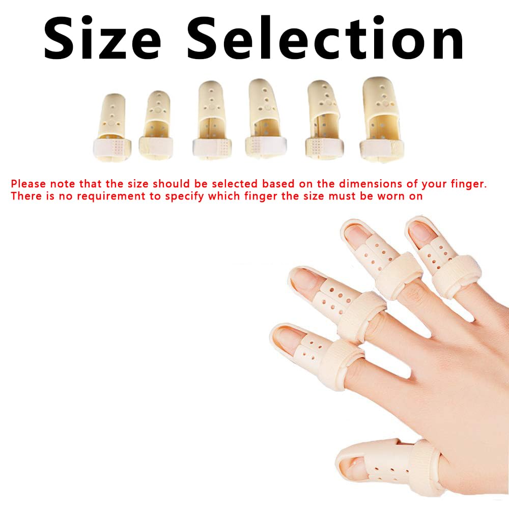 Thinvik [2 Pieces Plastic Mallet Dip Finger Support Brace Splint Joint Protection Injury -Size0 Knuckle 38-42mm