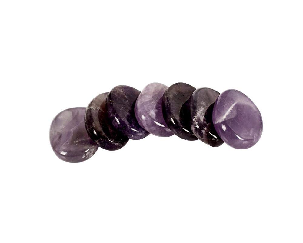 7 Pieces Natural Massage Stones Set for professional or home spa (Purple Fluorite)