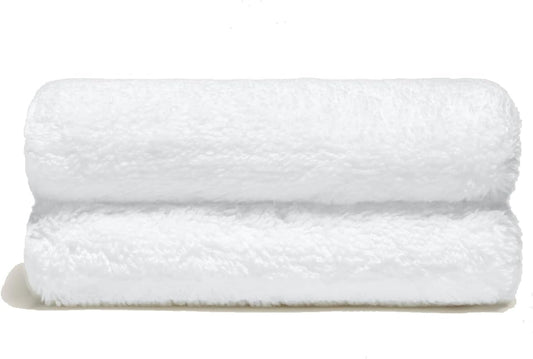 Italic Ultraplush Australian Cotton Washcloths - Set of 2 Luxury Plush Face Wash Cloths, Soft and Absorbent 800 GSM 100% Cotton Washcloth for Bathroom, Spa, Gym, Face and Body (White)