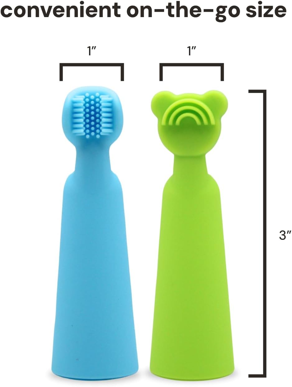 oogiebear Baby Finger Brush & Tongue Scraper - Gentle Oral Care, Soft Silicone, BPA-Free, for Infants & Toddlers