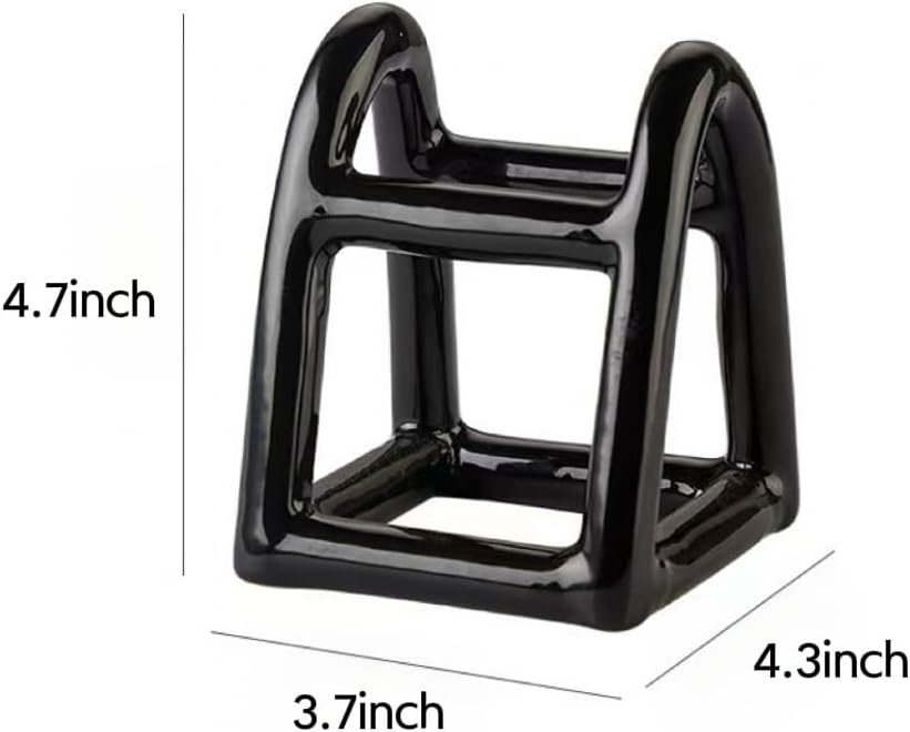 Handmade Ceramic Holder Stand for Toothbrushes, Makeup Brushes, and Pens - Minimalist Design for Bathroom Vanity and Countertops Decor (Black)