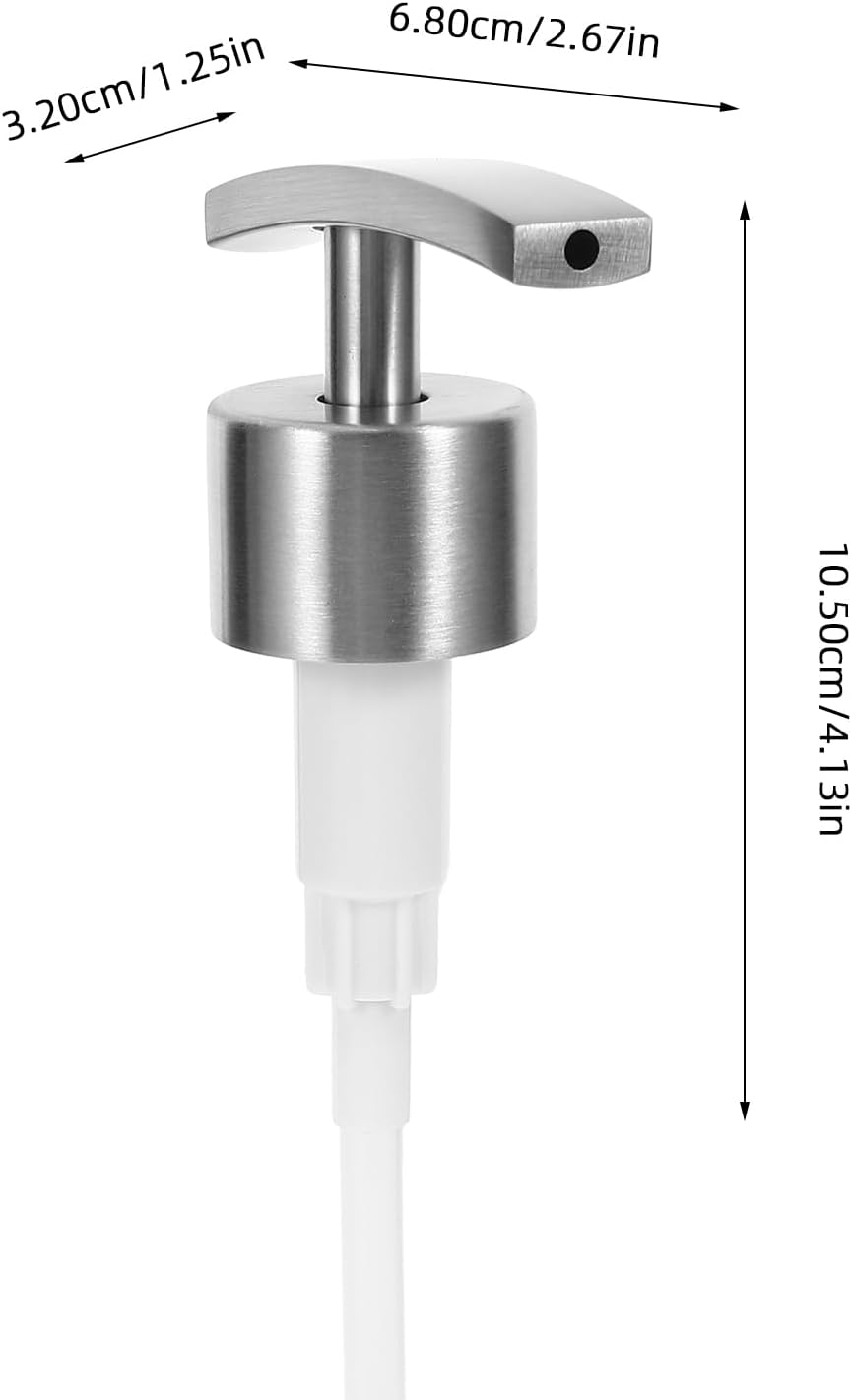FRCOLOR 2pcs Shampoo & Soap Dispenser - Rust Proof Stainless Steel Round Bottle Pump Head