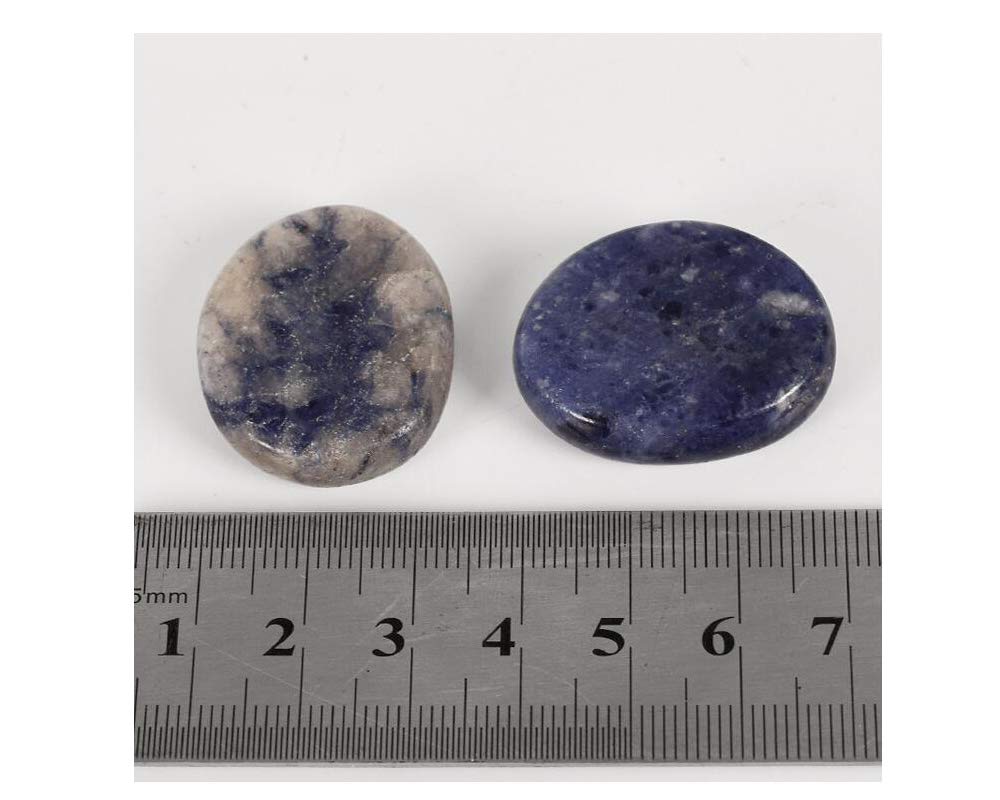 7 Pieces Natural Massage Stones Set for professional or home spa (Blue-Vein Stone)