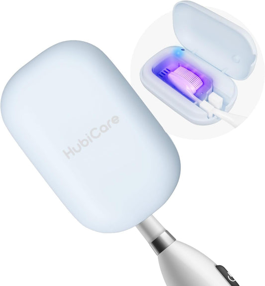 HuBDIC HubiCare Toothbrush Case, Pastel Color Portable Mini Toothbrush Covers with Holder, Rechargeable Travel Home Toothbrush And Holder, Cleaner Case for All Electric & Manual Toothbrushes (Blue)