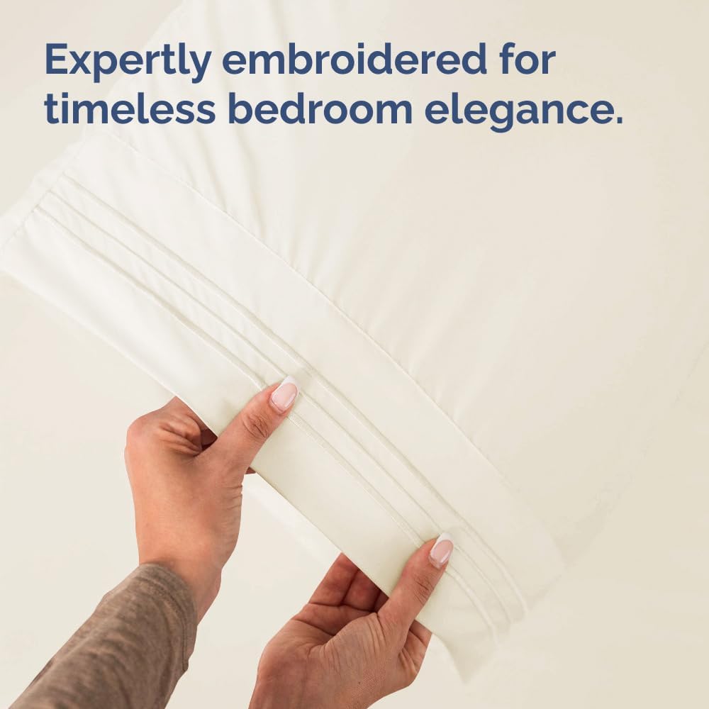 Standard Pillow Cases Set of 2 - Ultra-Soft Hotel Quality Pillowcase Covers - Comfy & Wrinkle Free - Stain & Fade Resistant - Machine Washable Pillow Protectors - 2 Piece Set - Standard Size Off White