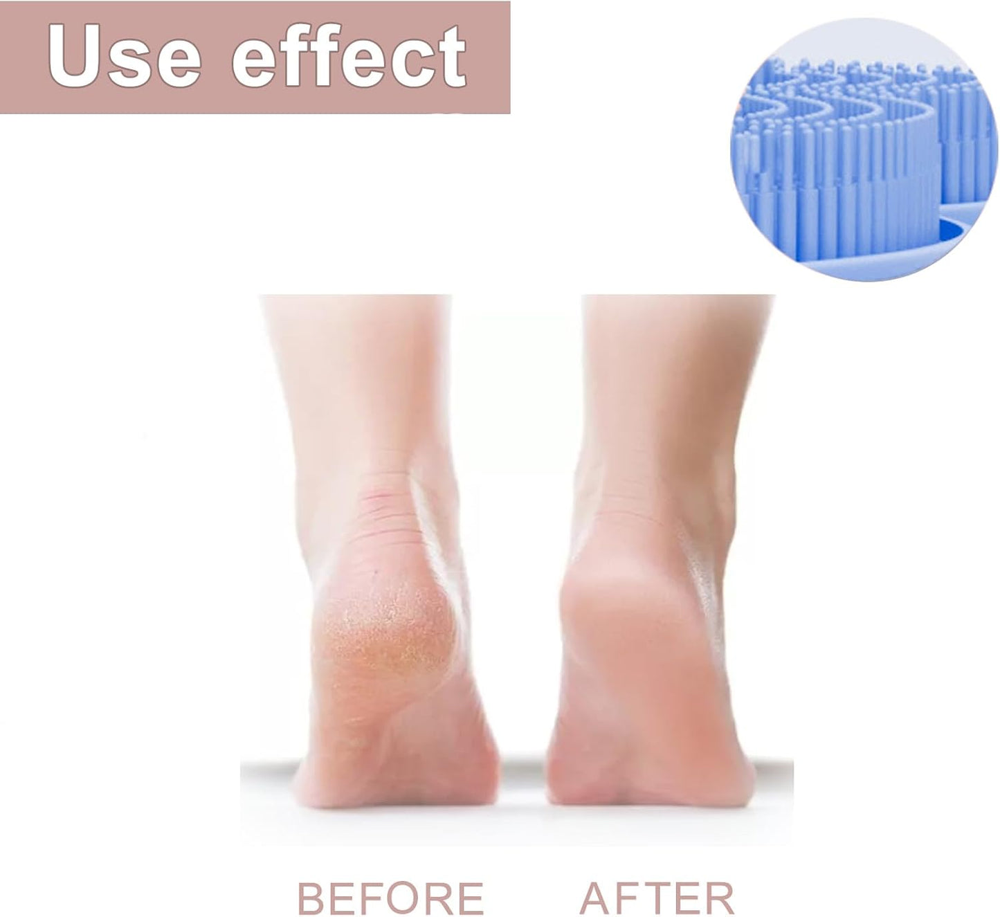 Shower Foot Scrubber Mat,Silicone Foot Scrubber for Shower,Silicone Body Scrubber with Suction Cups,Bath Feet Scrub Mat with Storage Hook(Blue)