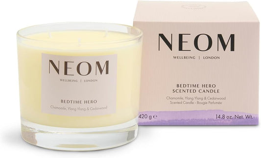 NEOM- Bedtime Hero Scented Candle, 3 Wick | Chamomile & Ylang Ylang | Essential Oil Aromatherapy Candle | Scent to Sleep