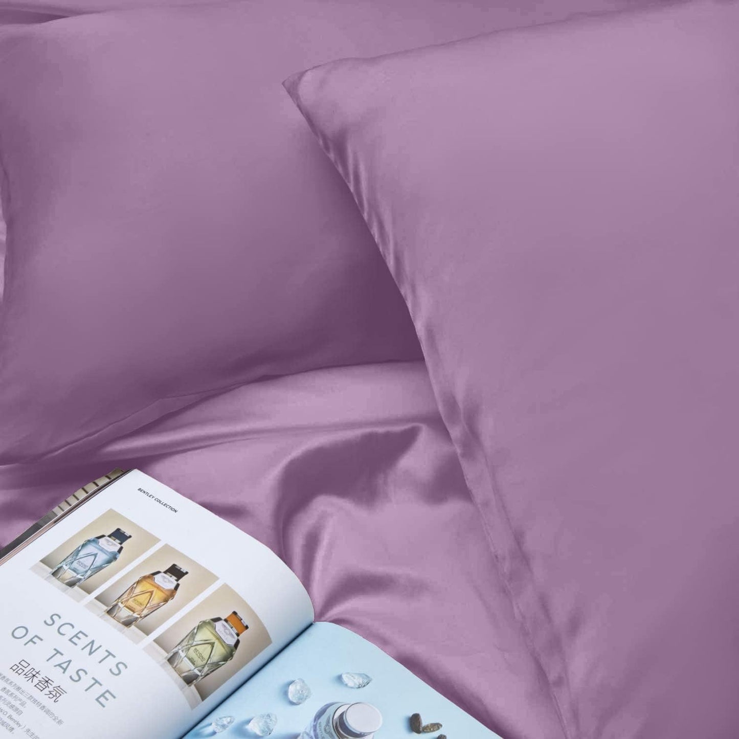 INSSL Silk Pillowcase for Women, Mulberry Silk Pillowcase for Hair and Skin and Stay Comfortable and Breathable During Sleep 1 pc (Purple, 20"×30")