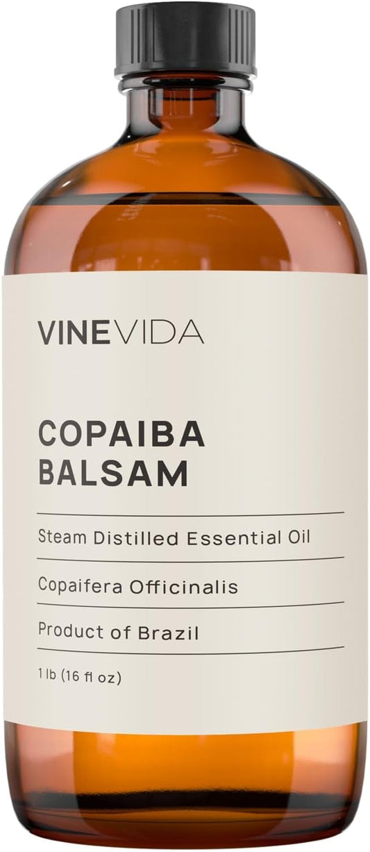 VINEVIDA Copaiba Balsam Essential Oil 16 oz - Undiluted Oil for Candlemaking & Soap Making - DIY Candle Scents