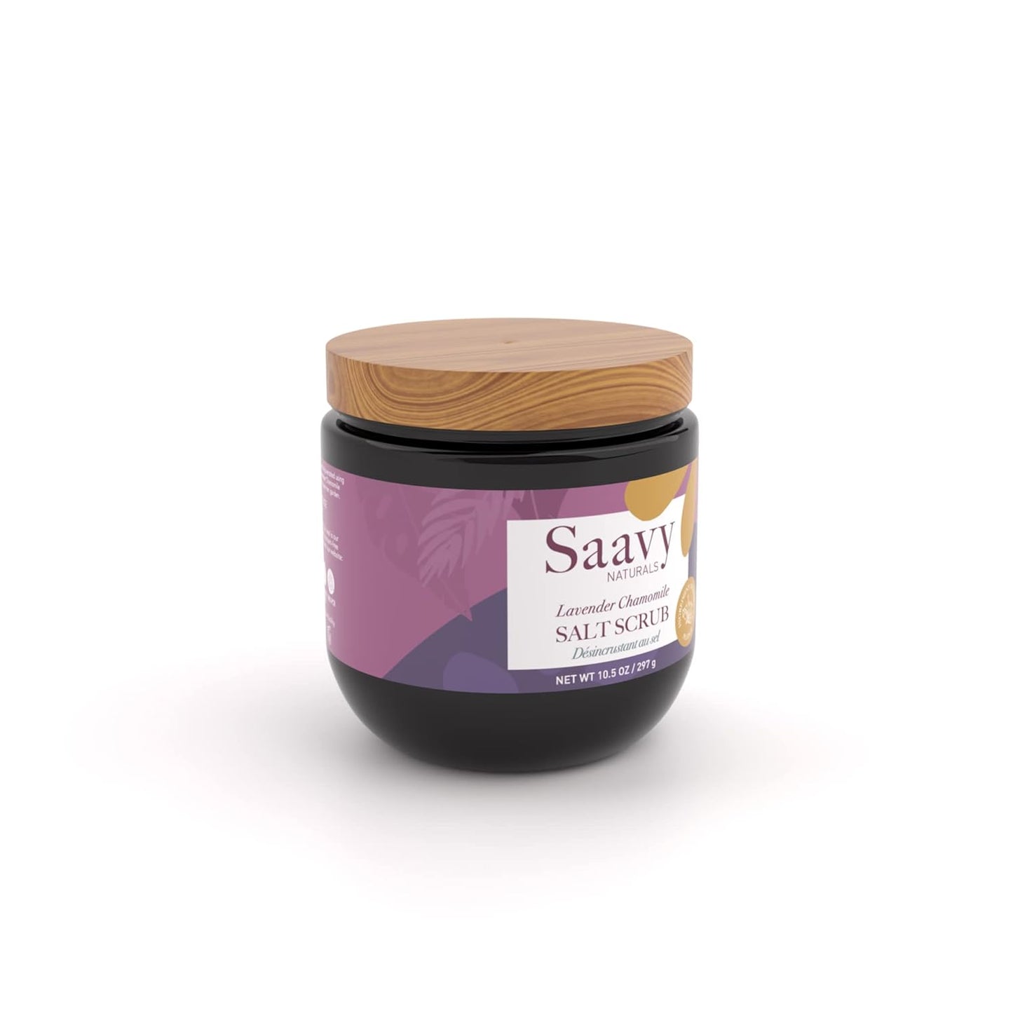 Saavy Naturals Lavender Chamomile Salt Scrub, blend of mineral rich, Dead Sea salts infused with organic oils, Vegan Natural Body Scrub with Vitamin E, Gift Set, 12 Oz 2 Pack -Made in the USA