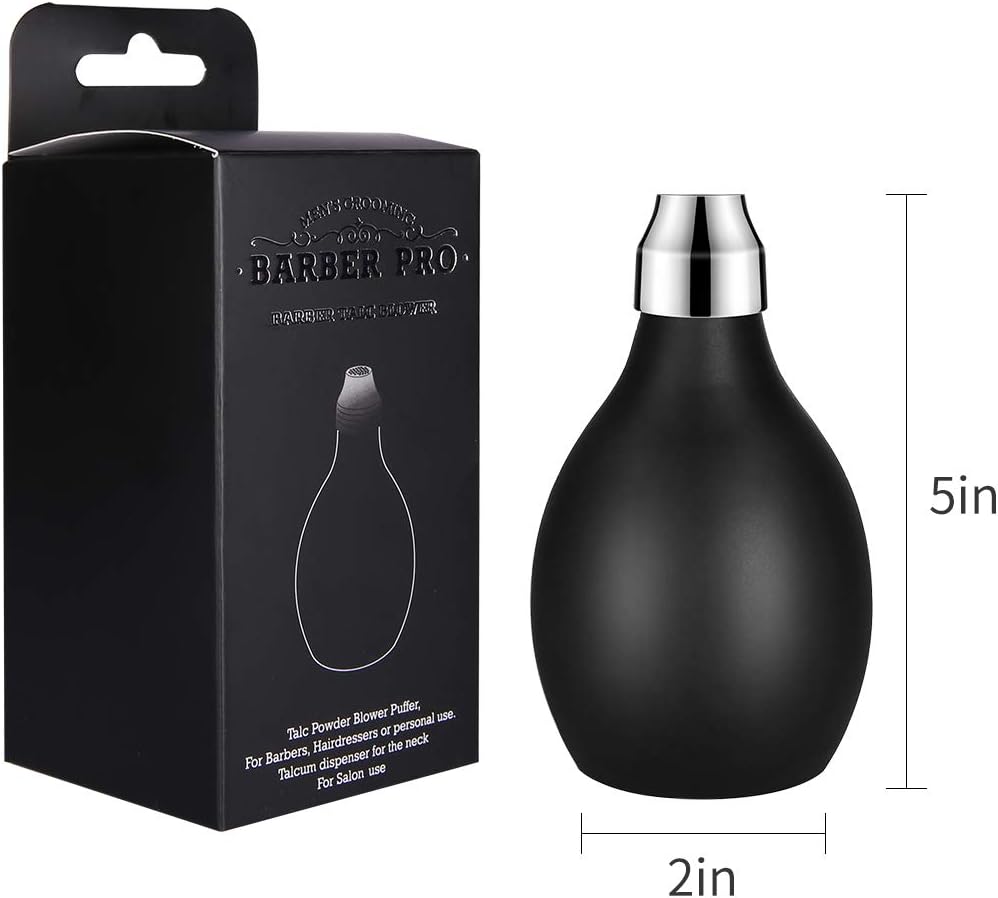 PRO BARBER Powder Barber Spray Bottle, Empty Powder Blower, 3.38oz/100ml Refillable Hair Fiber Applicator Use for Dry Shampoo - Black