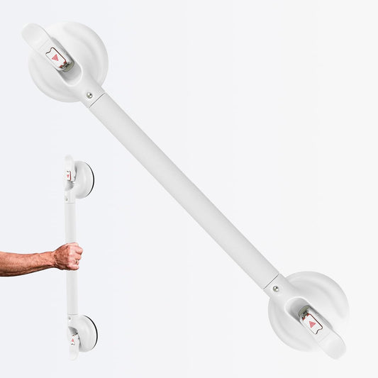 Shower Handle Upgraded 21 inch Grab Bar for Bathtub,Shower Handles with Strong Suction Cup,Bathroom Safety Grab Bar for Handicap Elderly Seniors and Disabled,White