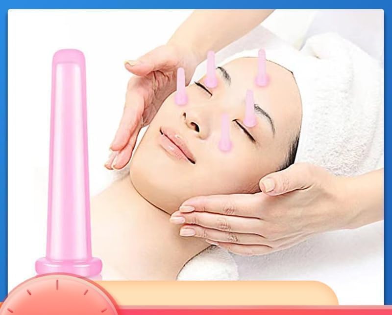 4Pcs Massage Cupping Set Silicone Mini Facial Cups Face Massager Helper Skin Care Neck Back Eyes Massaging Cup Safe to Use, Don't Worry About Burns Health Care Products, Massage Tools (Purple)