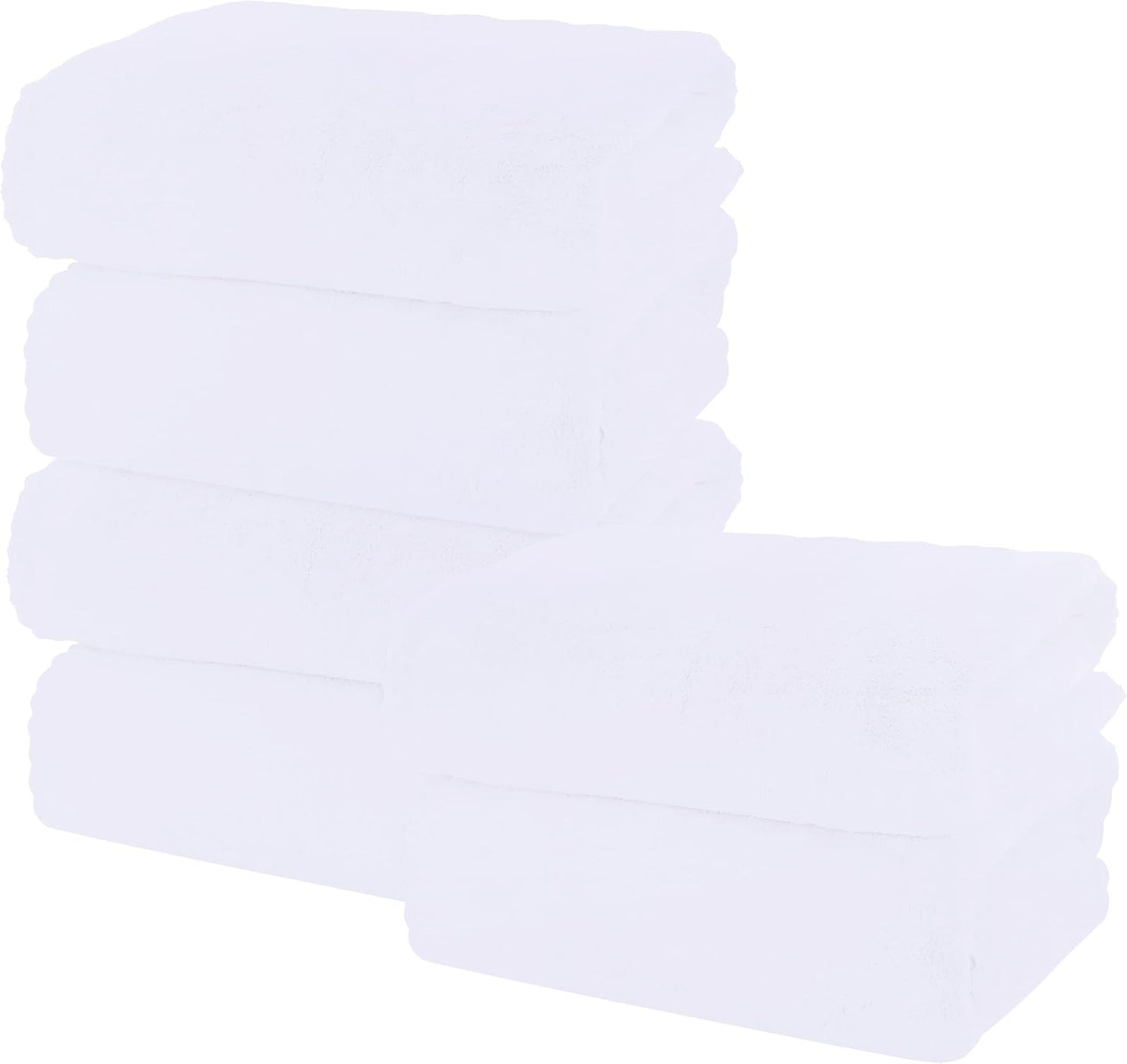 MOONQUEEN 6 Pack Premium Bath Towel Set - Quick Drying - Microfiber Coral Velvet Highly Absorbent Towels - Multipurpose Use as Bath Fitness, Bathroom, Shower, Sports, Yoga Towel (White)